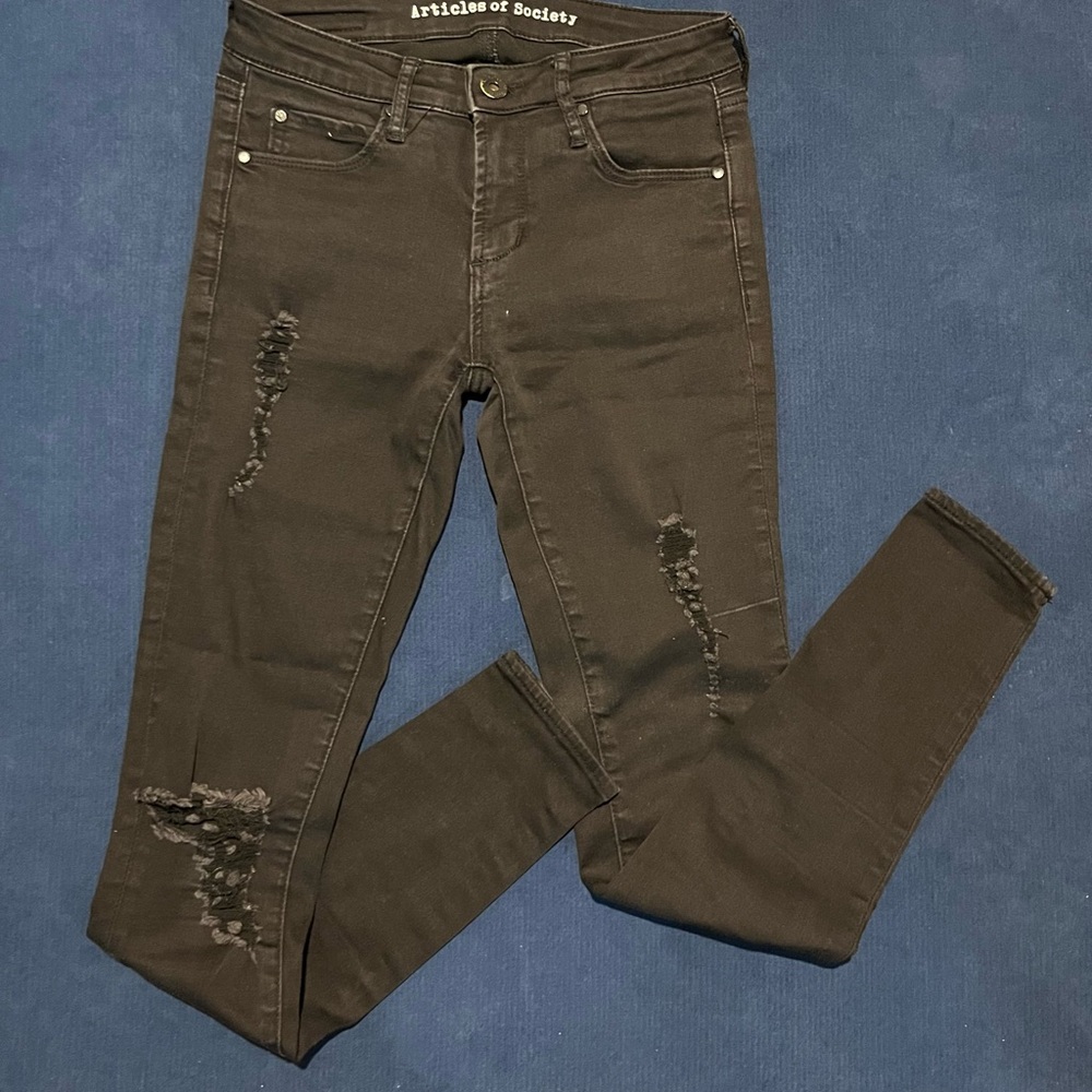 Articles Of Society Black Skinny Jeans Distressed